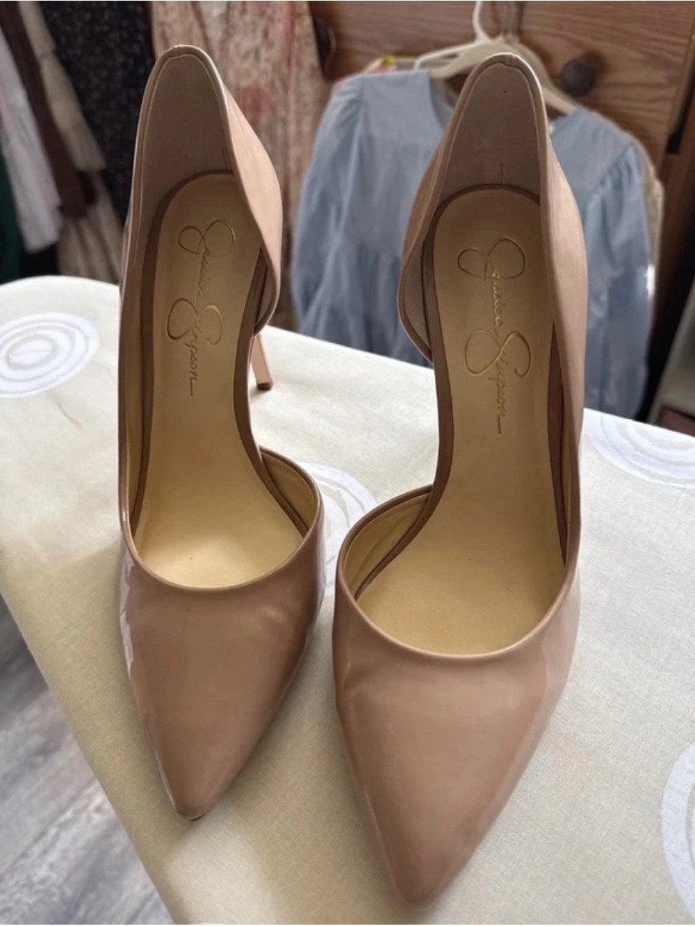 Jessica Simpson Blush Patent Pointed-Toe Stiletto Pumps